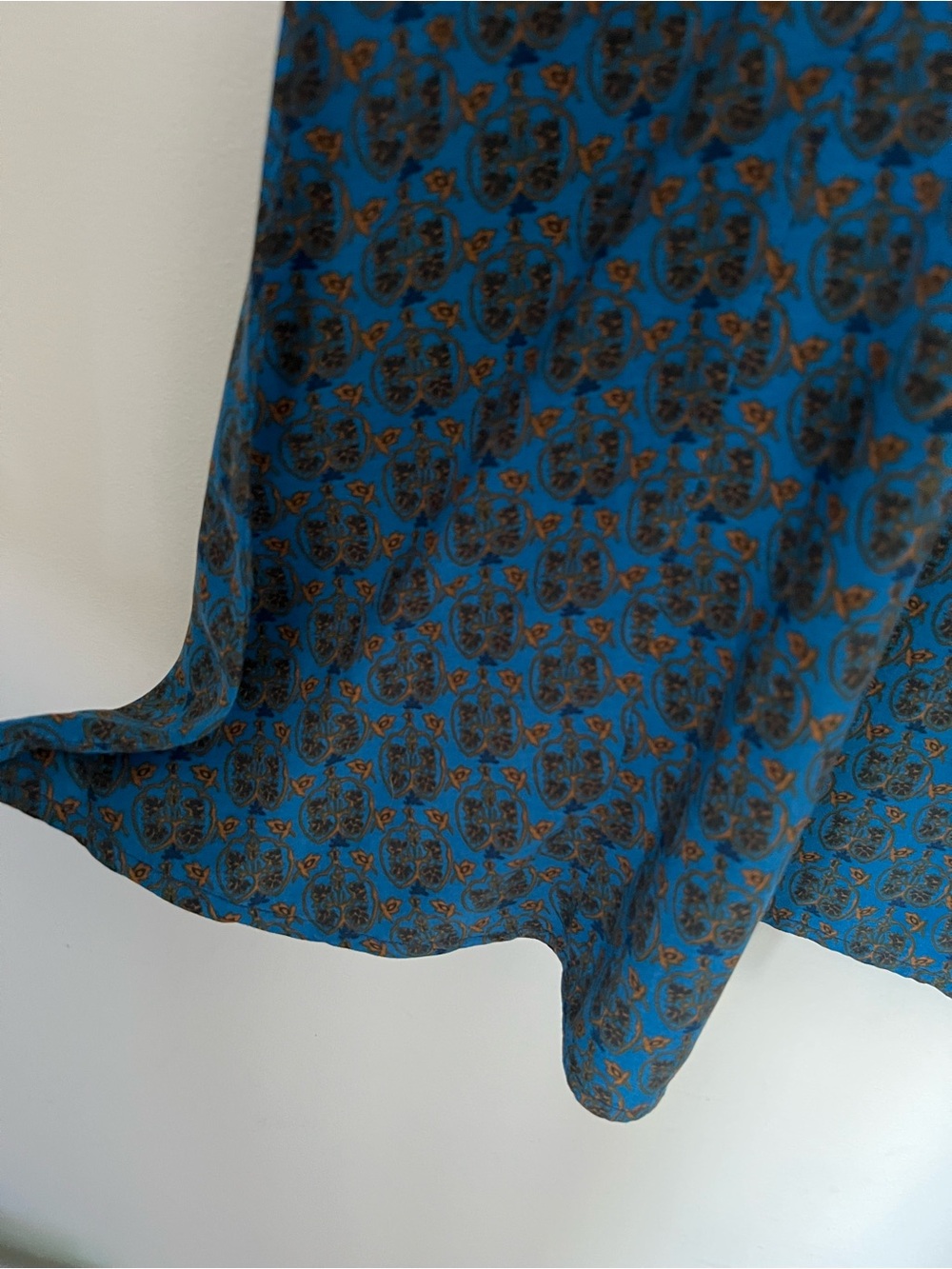 NATURAL LIFE Amy Maxi Skirt Blue and Rust Printed M Boho Fall West Coast - Picture 8 of 12